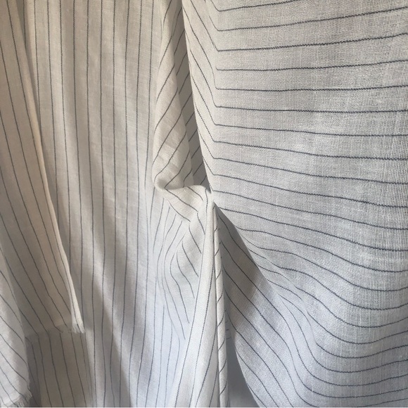 NWT Rag & Bone Pinstripe linen blend poncho Hampden style black stripe one size - Picture 3 of 9